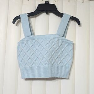 Cider Cami Crop Top (S) | Sky blue